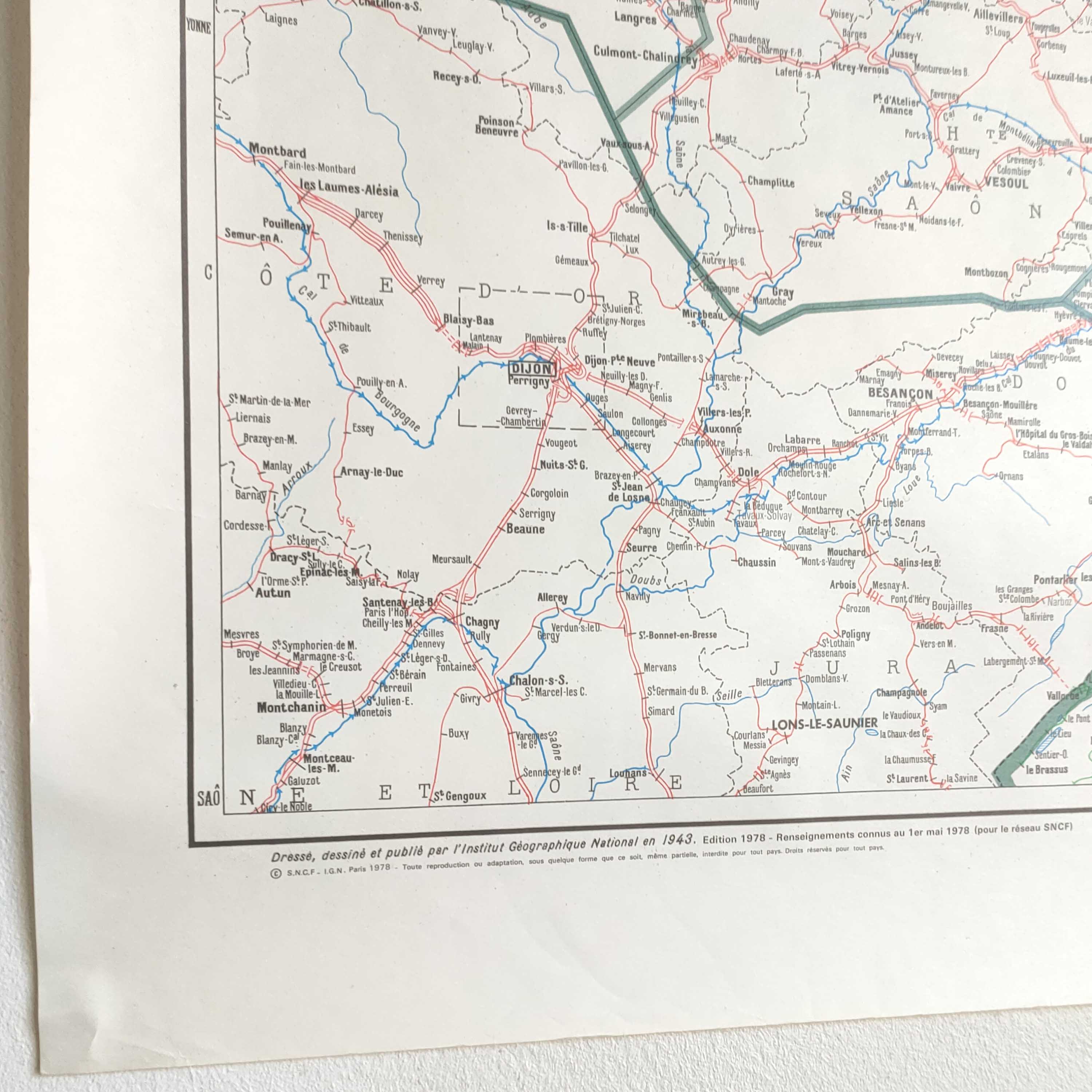 Old SNCF map of North East France