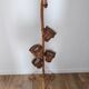 Vintage serpent plant stand in rattan and bamboo - 1960s
