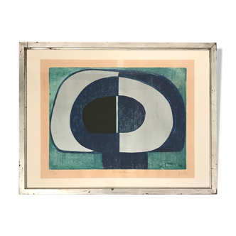 Lithographie Forme bleue Anval 1970
