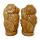 pair of vases in faience Saint Clement slurry art deco