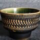 Ceramic pot cover with vintage scarifications 50s