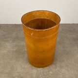 Danish leather wastepaper basket by Torben Orskov in Adnet style