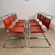 Lot 6 tubular chairs S33 design Mart Stam vintage cognac leather from the 70s