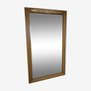 Large art deco gilded mirror