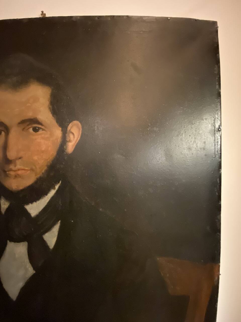 Old painting, portrait of Louis Vallez (1807-1857), 19th century