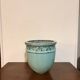 Old Flower Pot Ceramic Terracotta Glazed Varnished Blue Planter