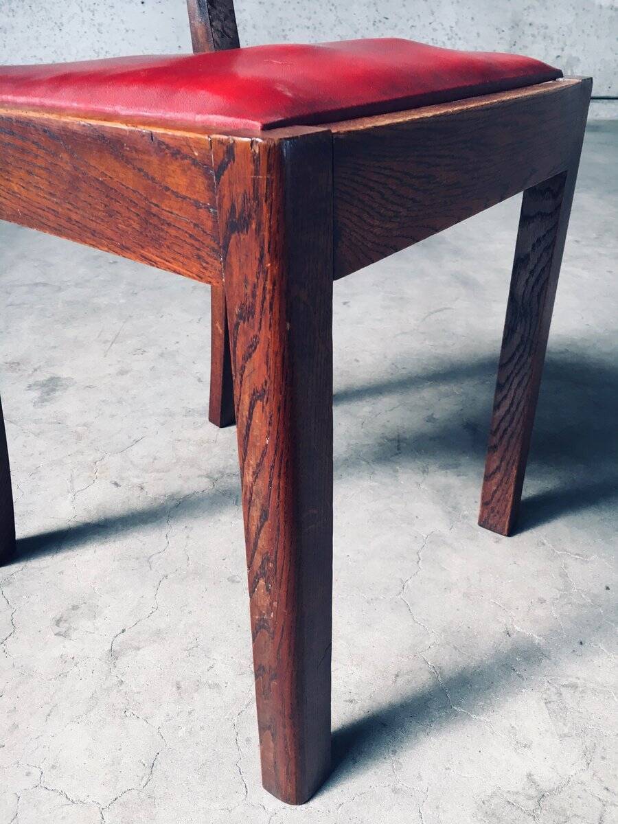 Art Deco Dining Chair Set, Belgium, 1920s, Set of 4