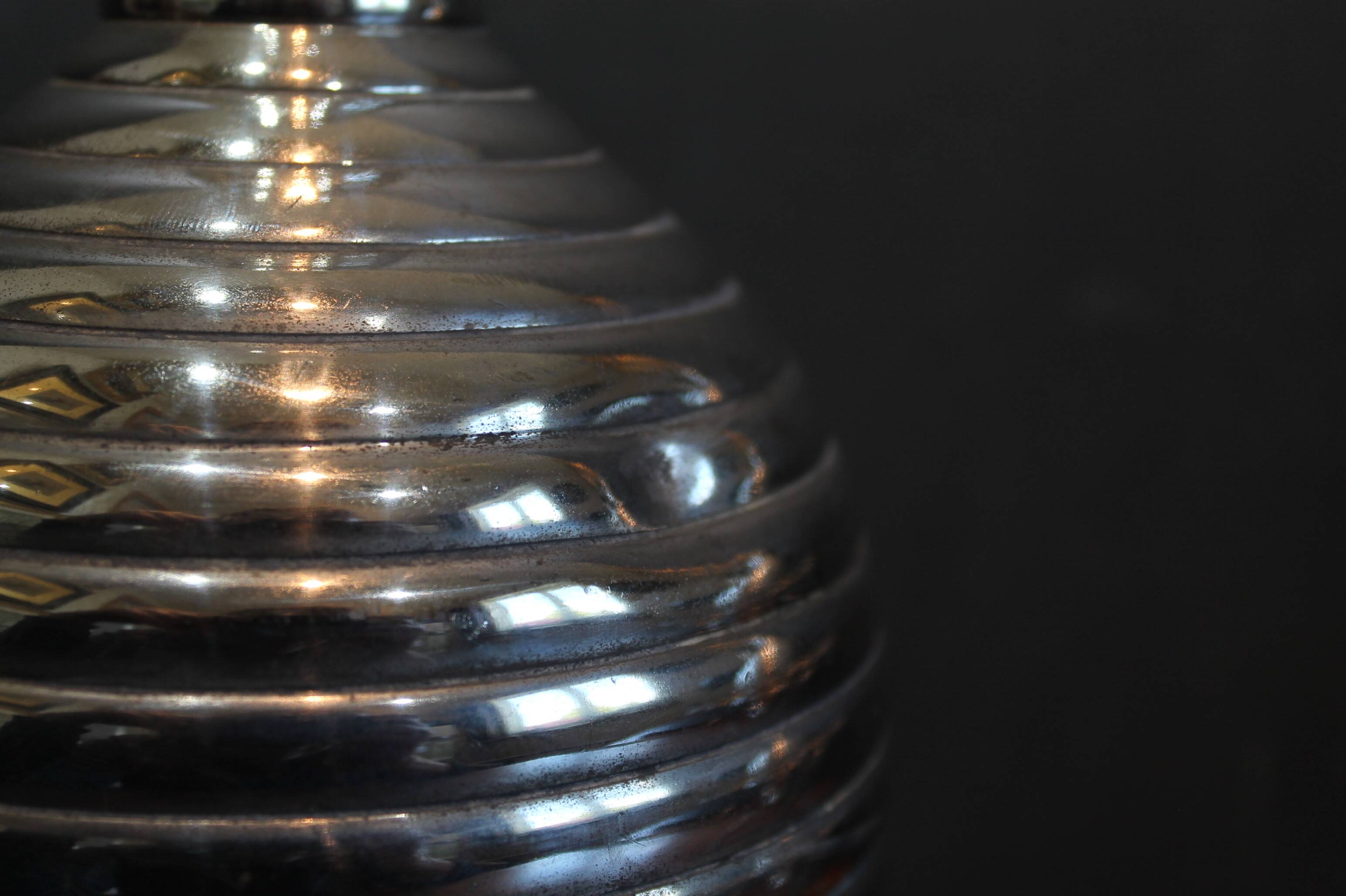 Carafe Art Déco en argent massif Calegaro italien