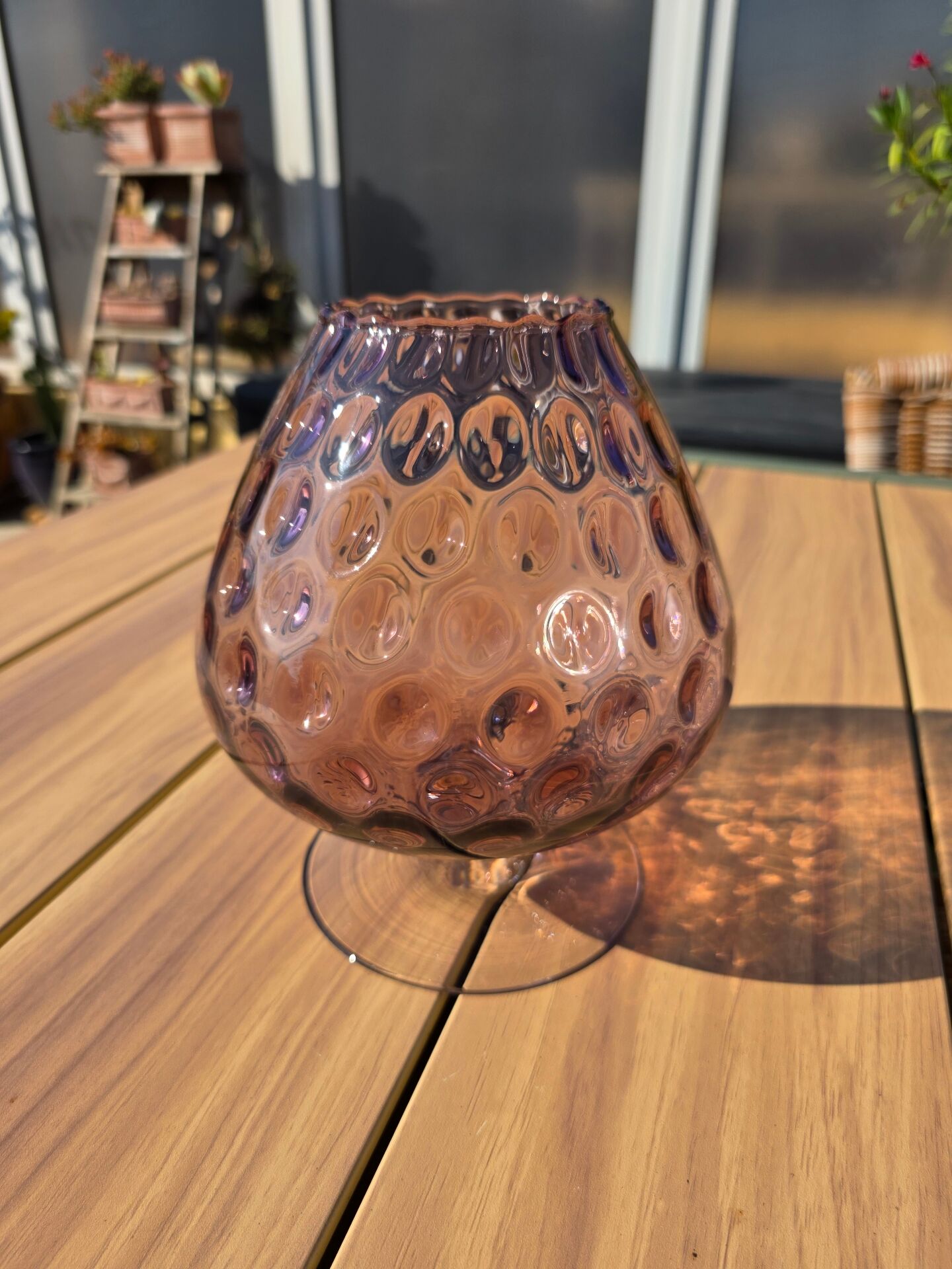 Giant glass 23 cm Empoli amethyst honeycomb blown glass