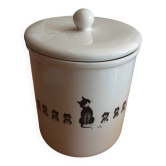 Tabletop trash pot faience edition clouet dubout 2004 cats