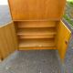 Vintage Scandinavian glass secretary with 3 doors