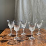 Set of 5 classic flared stemmed glasses