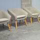 Sofa 3 Chair Danish cocktail of the 50s/60s gray / white