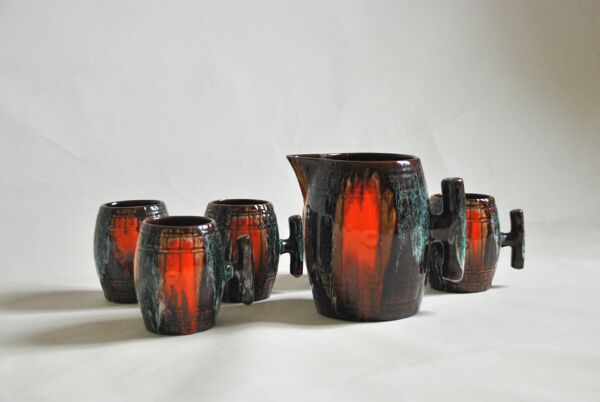 Service à orangeade en céramique Vallauris, France 1950