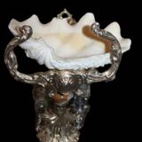 Napoleon III shell stoup in bronze and onyx