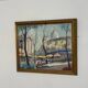 Mid Century Swedish Oil on Panel – “Lakerstationen” by L. Knut Norman