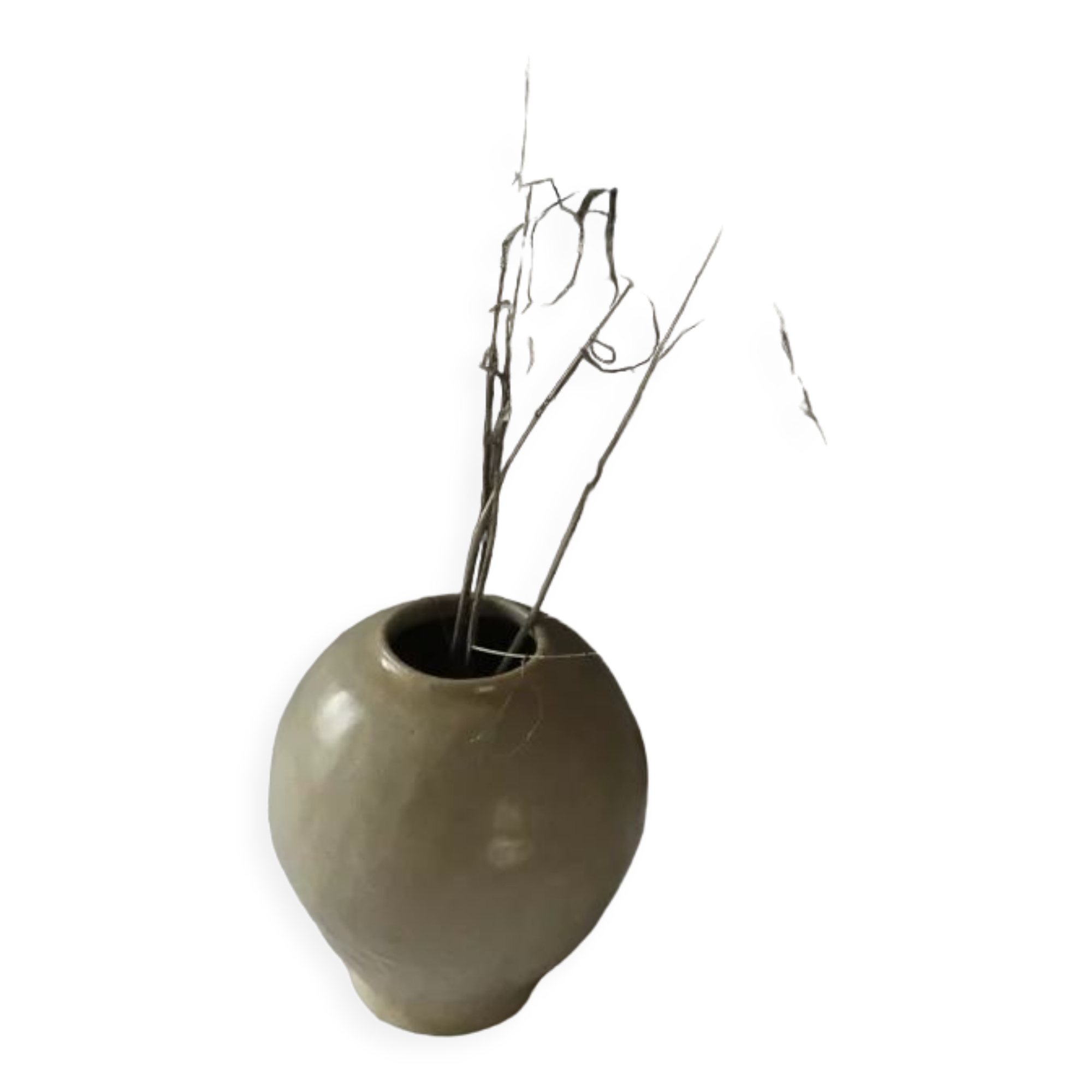 Vase boule en grès