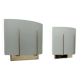 Pair of vintage wall lights, gilded brass and sandblasted glass, Italy 1970