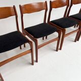 Ensemble de 6 chaises design rembourrées par Burchardt Nielsen, années 1960
