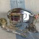 Small oval silver metal tray
