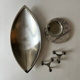 Large chrome-plated metal dish/tray, Guy Degrenne France 1970