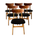 Danish design chairs in teak & skai 1960
