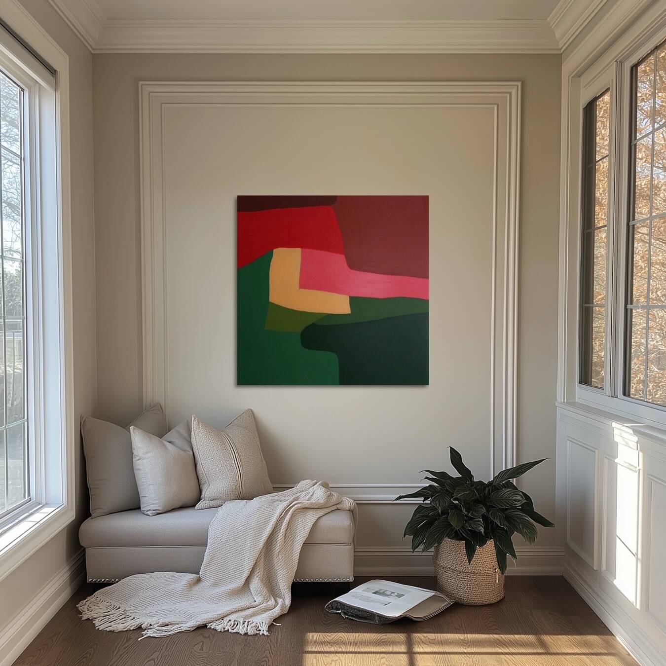 Abstract coloured canvas "Rhapsody" 80x80cm