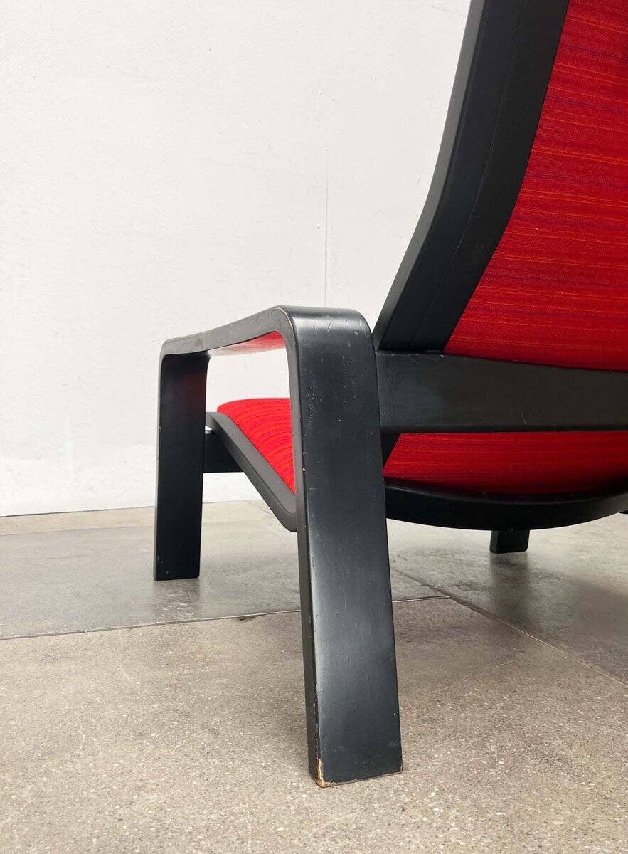 Mid-century modern Pulkka lounge chair by Ilmari Lappalainen for Asko, Finland, 1960s.