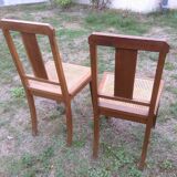Pair of art deco in caning chairs
