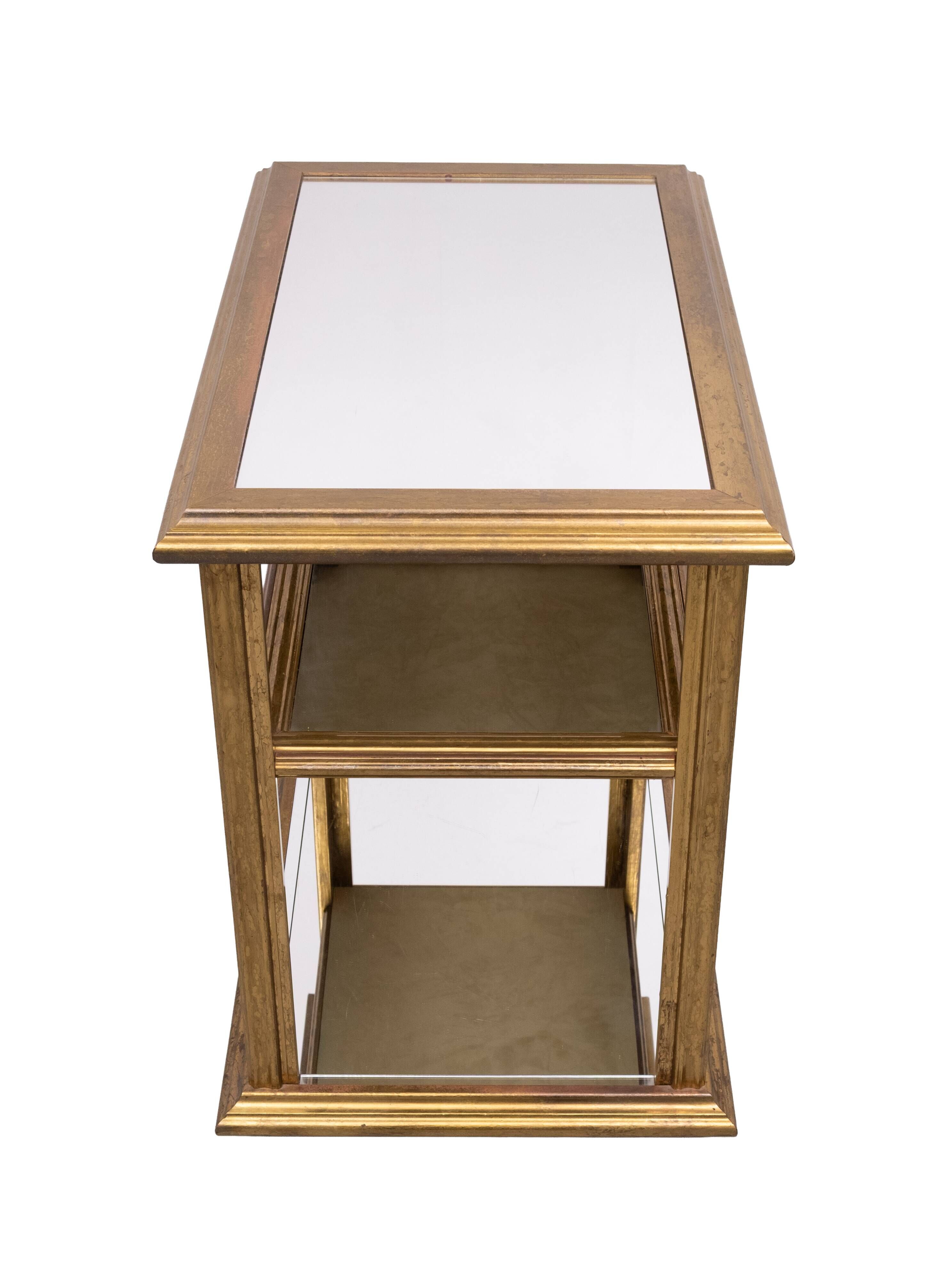 Classic Brass Serving Table Mirror tops Hollywood Regency 1970s France