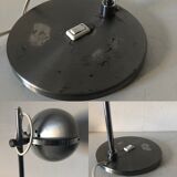 Large vintage lamp 1960 brushed steel eyeball - 44 cm