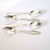 DEETJEN set of 4 silver-plated dessert spoons with a modernist scalloped design.