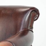 Characterful and comfortable cowhide leather armchair