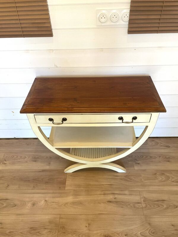 Table console, table de milieu patinée vintage style Directoire