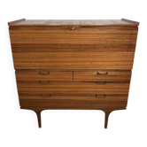 Bureau vintage en teck rétro du milieu du siècle par Meredew 1960 Grand écritoire