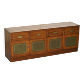 Military buffet Harrods in flame mahogany and leather