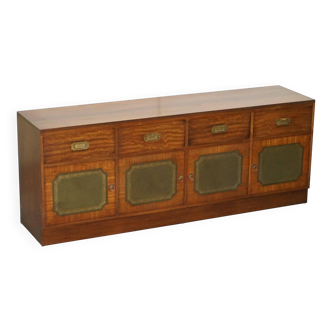 Military buffet Harrods in flame mahogany and leather