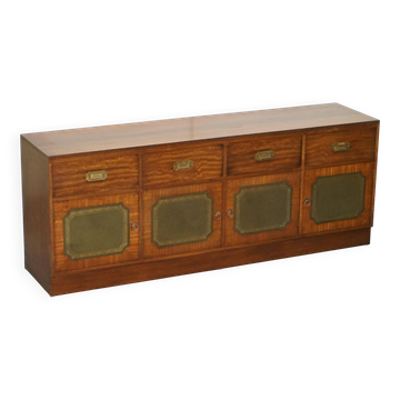 Military buffet Harrods in flame mahogany and leather