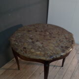 Table de salon style Louis XV dessus marbre