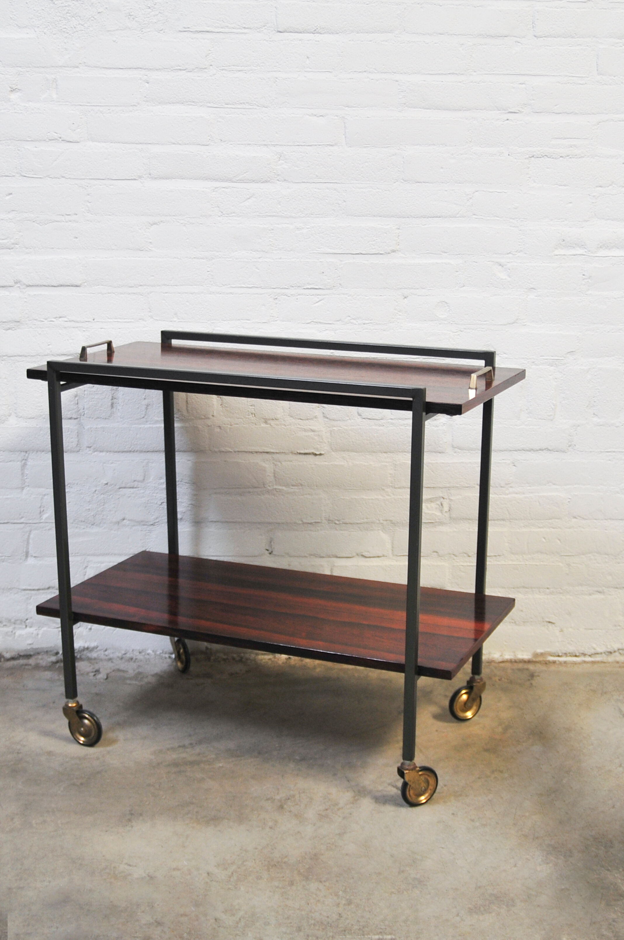 Vintage rosewood serving trolley