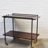 Vintage rosewood serving trolley