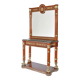 Console topped with an Empire-style mirror.