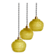 Clichy vintage yellow triple globe pendant light
