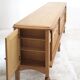 Guillerme and Chambron oak sideboard in light wood in a brutalist style.
