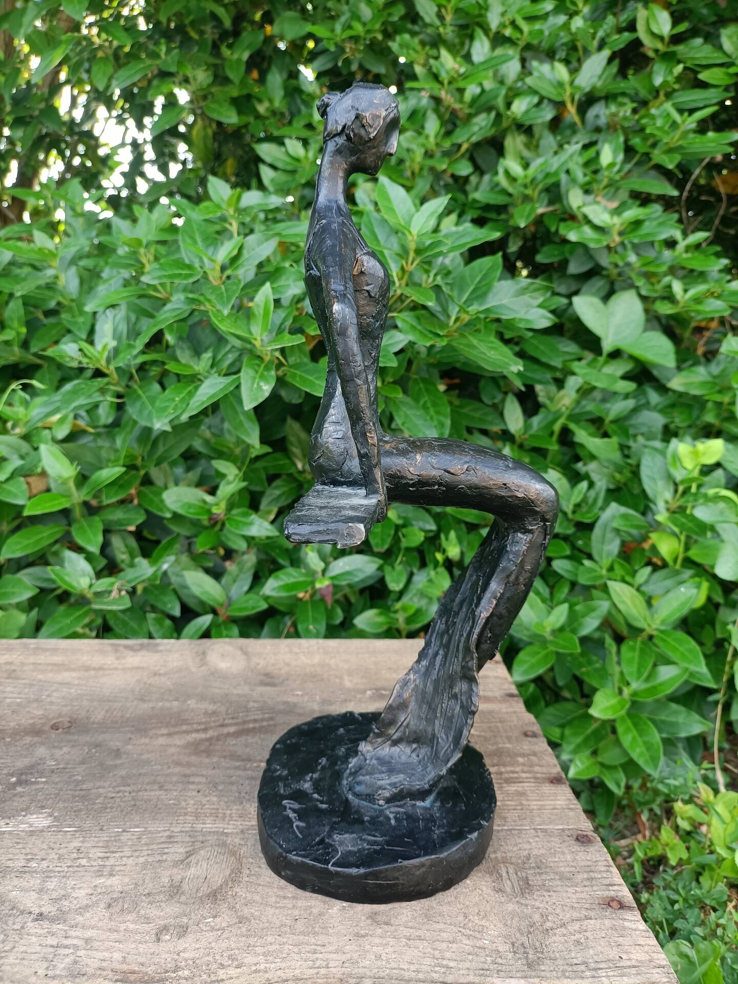 Sculpture of a dancer on a swing signed by Raphaël