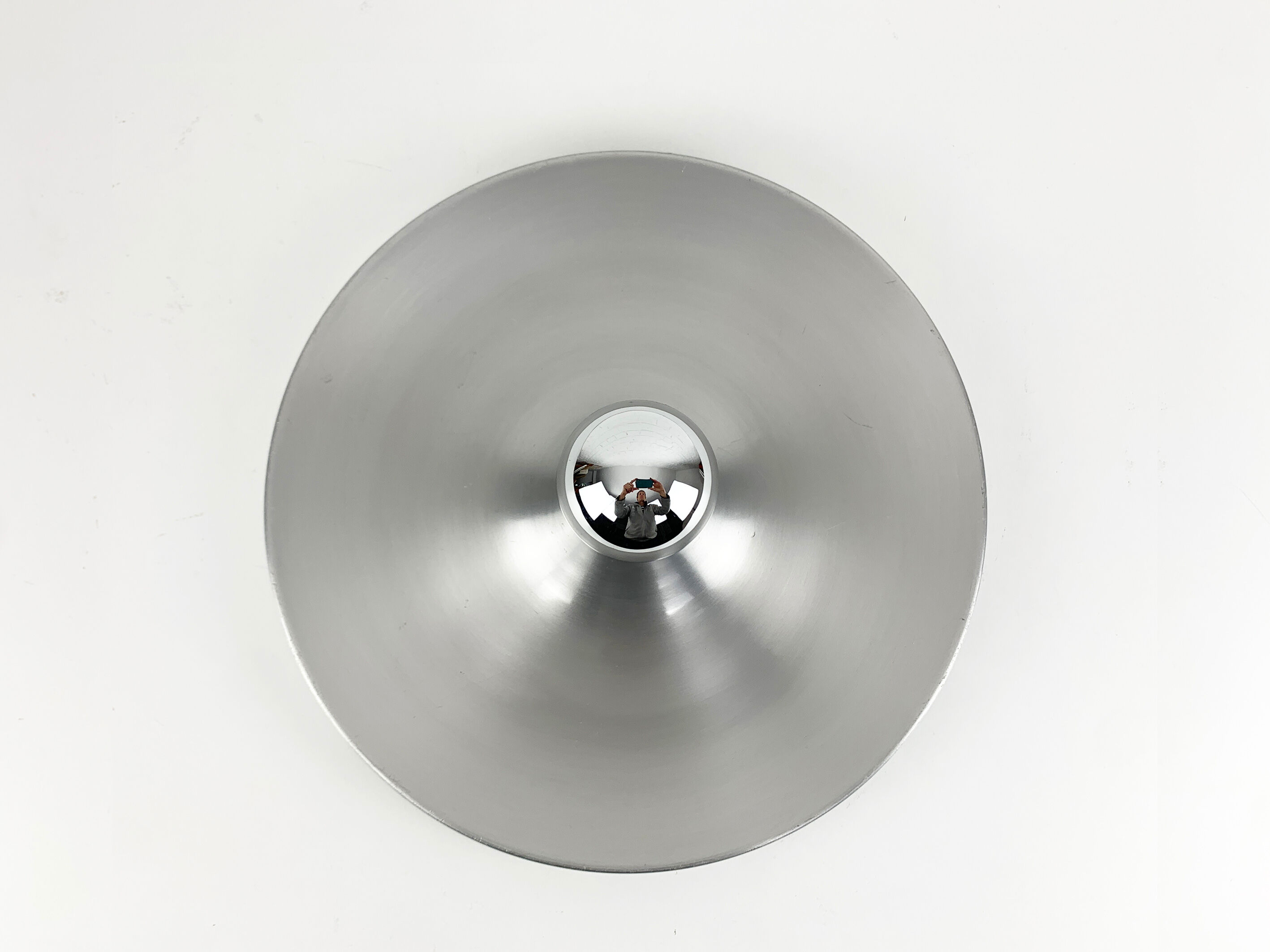Space Age Flush Light Les Arcs Brushed Aluminum, 1960-70s