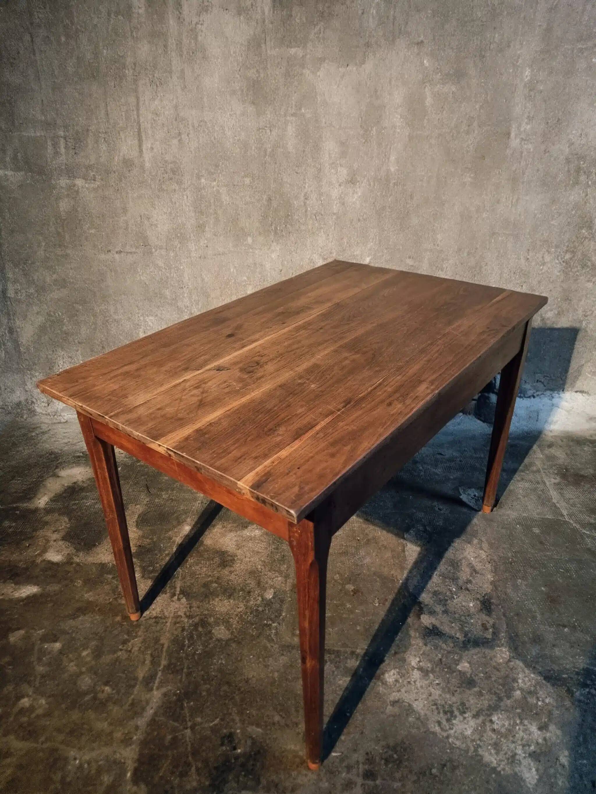 Antique French oak table, 19th century.
