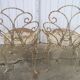 Set of 2 garden chairs and wrought iron pedestal table