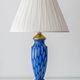 Bohemian Blue Art Glass Table Lamp, Czechoslovakia, circa 1920s