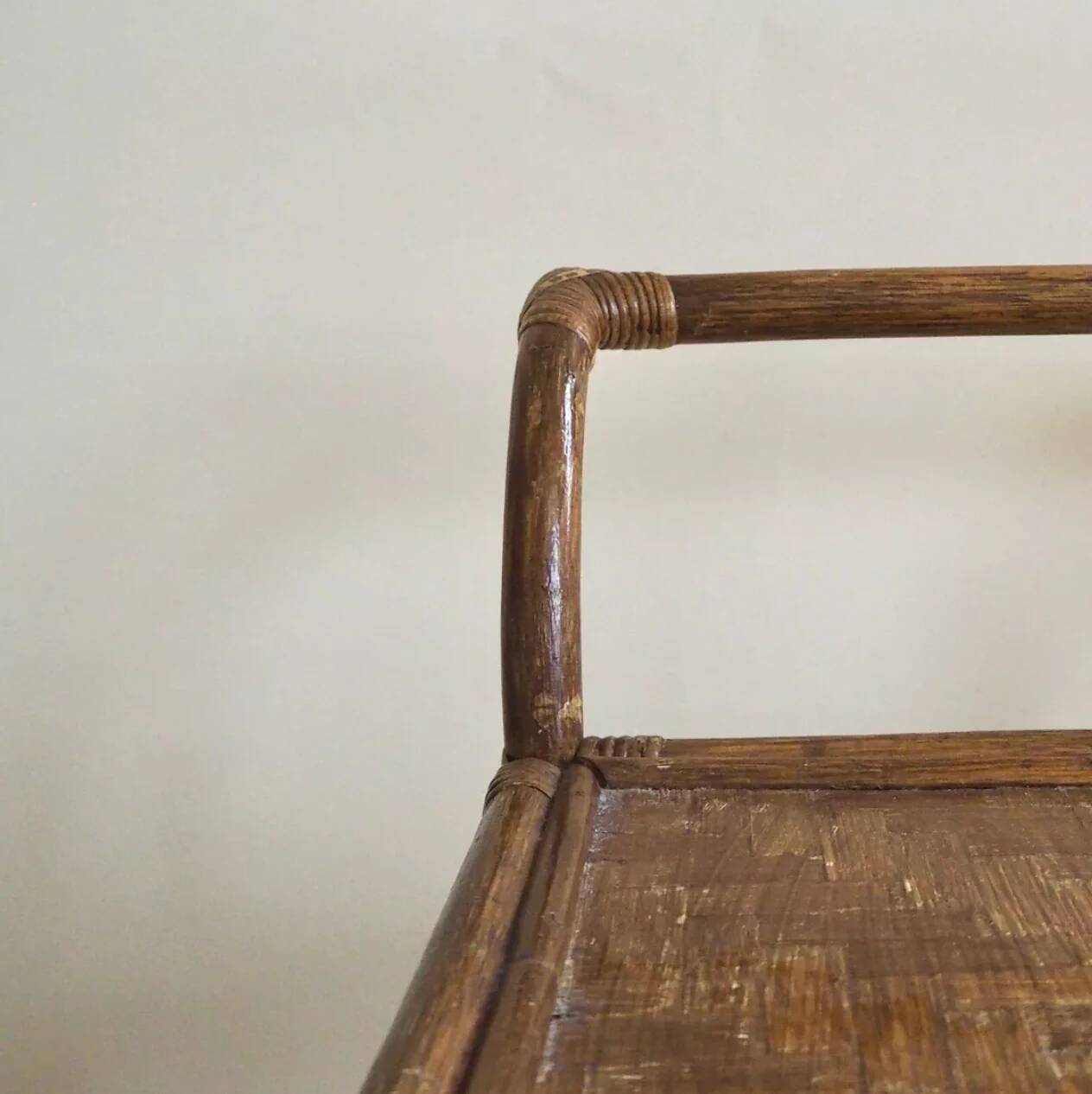 Rattan serving trolley